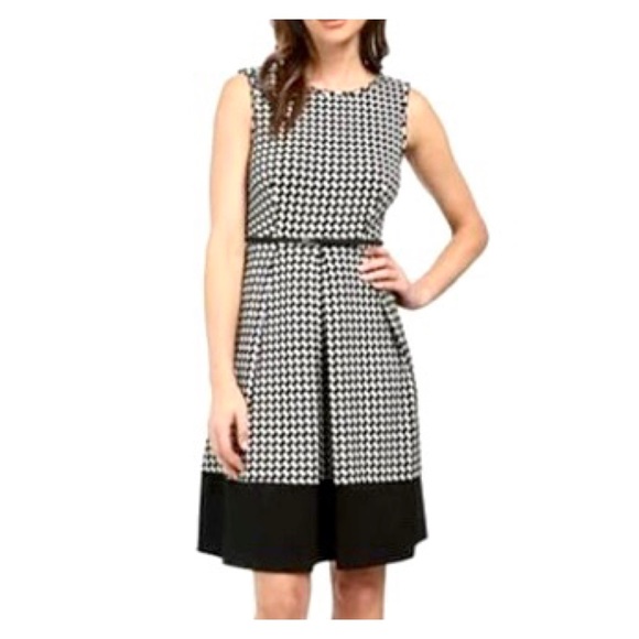 Calvin Klein Dresses & Skirts - Calvin Klein Houndstooth Plaid Fit & Flare Dress